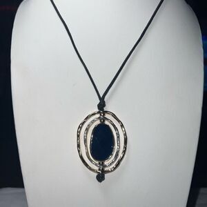 Bella Jack Gold & Silver Tone Royal Blue Faceted Pendant Necklace